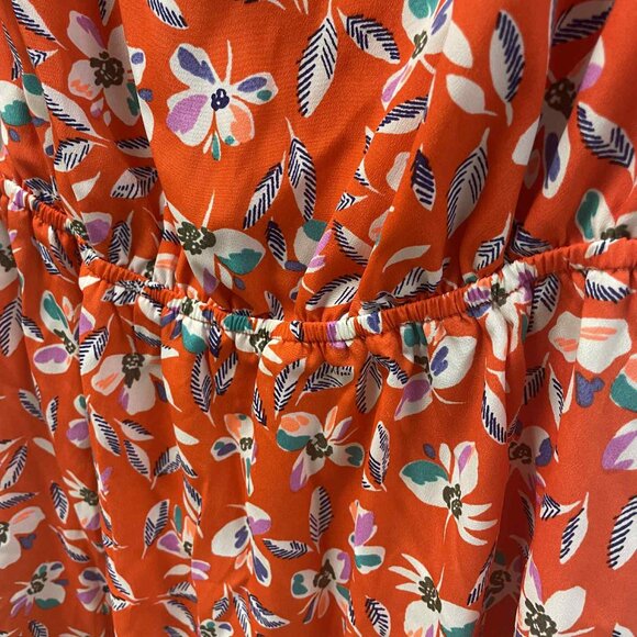 Gap Medium Sleeveless Red Floral Knee-High Summer Dress - Picture 3 of 7